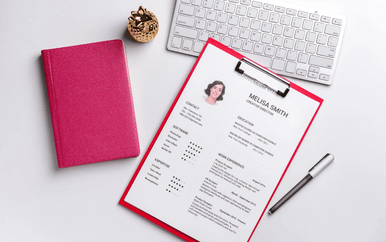 Sample of a resume header.
